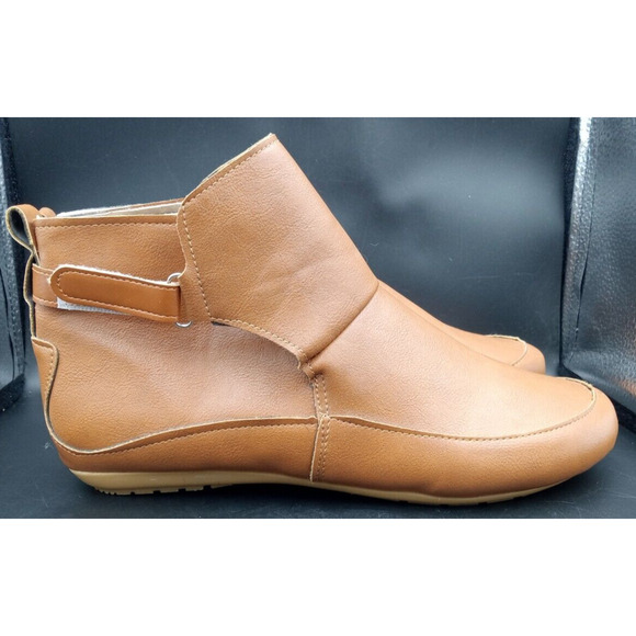 Lt. Brown Faux Leather Ankle Boot‎ New Sz 10 - Picture 4 of 6